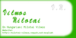vilmos milotai business card